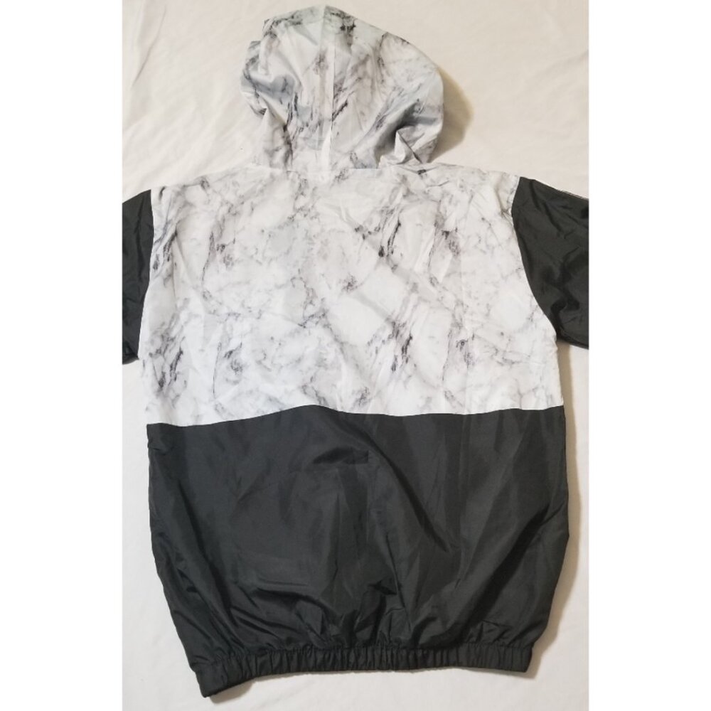 Lightweight Jacket Windbreaker Hood Pockets LOVE Spellout Sporty 1/2 Zip Large - Picture 6 of 9